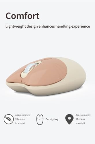 MOFII-TzBBL Mini Wireless Keyboard Mouse Set Round Keycap Multi-Colour Cute Lovely for Girls 84 Key (Multicolor-Chocolate)……