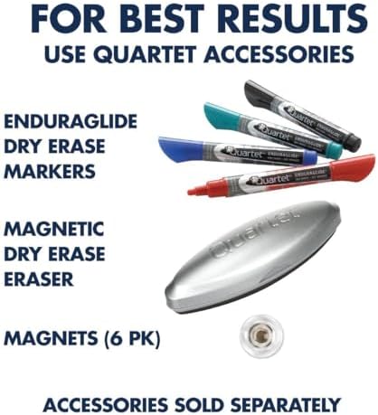 Quartet Whiteboard, Glass Dry Erase Board, Magnetic, 6' x 4', Infinity Frameless Mounting, White Surface, Accessory Tray, 1 Dry Erase Marker and 2 Glass Board Magnets (G7248W)