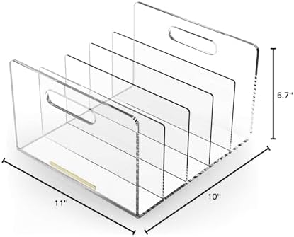 Acrylic File Sorter, Desktop File Collator Office File Organizer, Clear 11.4" x 6.7" x 10"