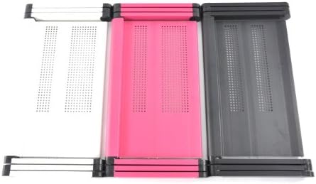 Adjustable Vented Laptop Table Stand Lapdesk Portable Bed Tray Tablet Book Stand Push Button Joints up to 17" (Pink)