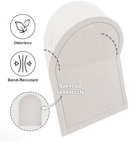 Arched Felt Bulletin Board 36"x24", Decorative Pin Board for Wall, Oatmeal