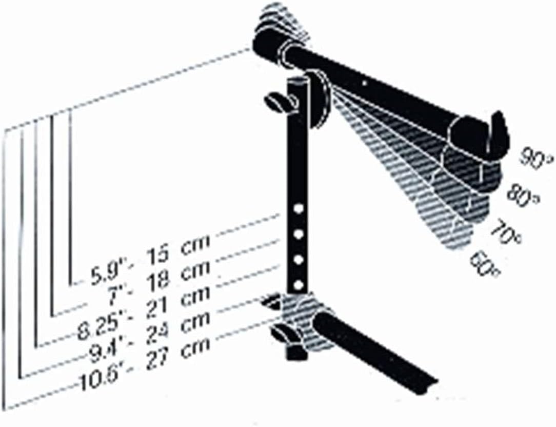 QUIK LOK QLX3 Adjustable Second Tier Add-on Arms for X-Style Keyboard Stands - Heavy Duty Steel Dual Support Extensions with Grip-Lok 30 System, Fully Adjustable Height & Angle, Black