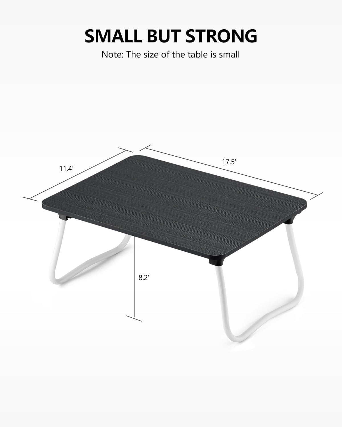 ZEAPTAC Laptop Bed Desk, Foldable Lap Desk, Portable Lap Table, Bed Table, Laptop Stand, Lightweight & Mini Table for Breakfast/Picnic/Drawing/Couch/Floor - Black