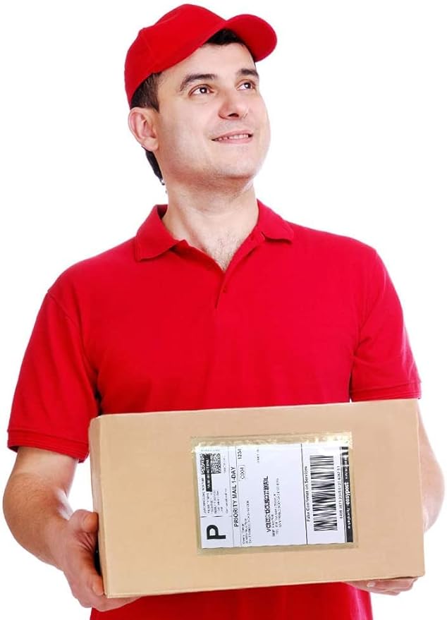SJPACK 6" x 9" Packing List Envelopes, 1000 Packs Clear Self Adhesive Shipping Labels Pouches