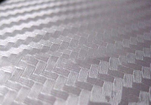 F & B LED LIGHTS Silver 3D Carbon Fiber Film Twill Weave Vinyl Sheet Roll Wrap (84" X 60", Silver)
