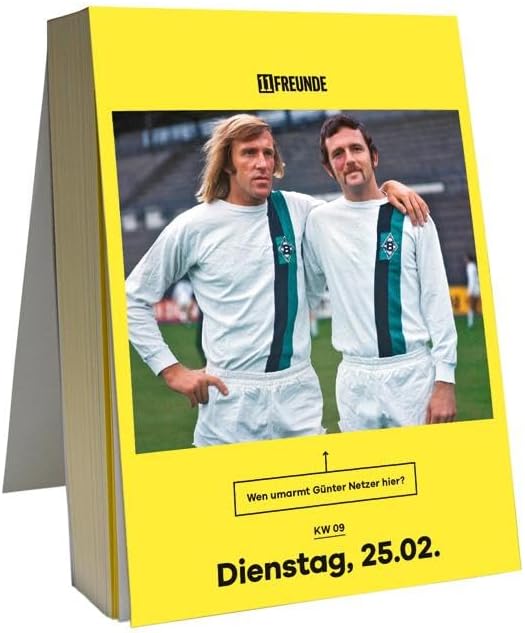 11FREUNDE - Quiz Calendar 2025 – 365 Questions for Quiz Ultras, Daily Tear-Off Calendar with Stand Function – 11.8 x 15.9 cm Format – Desk Calendar