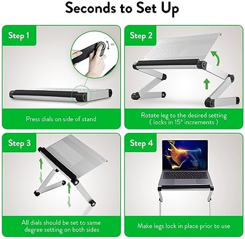 Uncaged Ergonomics Book Stand, Adjustable Laptop Stand for Desk (Silver)