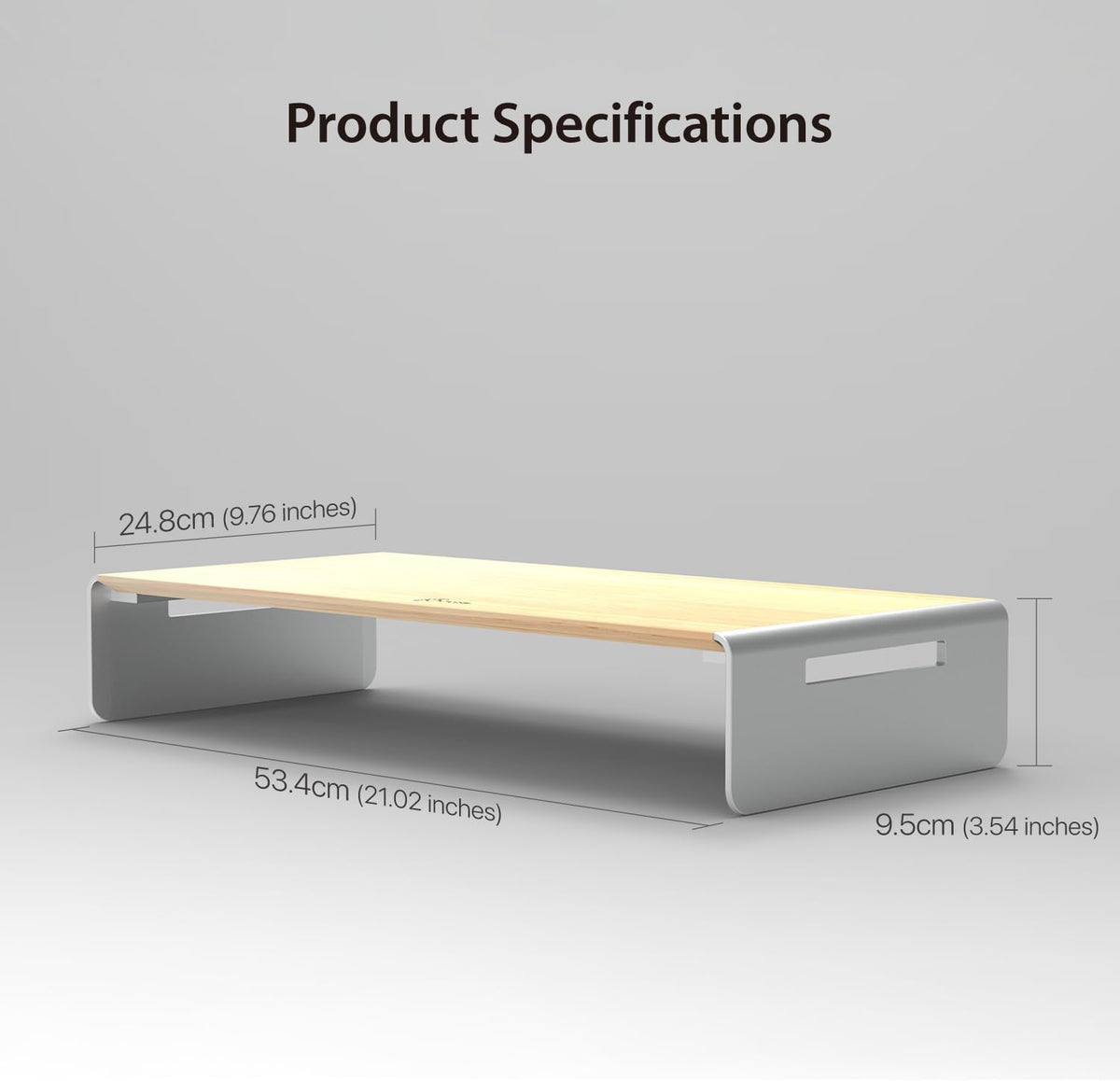 j5create Premium Monitor Stand, Made with Elegant Wood and Sleek Aluminum