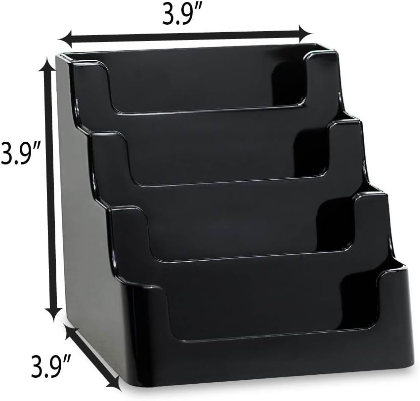 SOURCE ONE 4 Pocket Clear & Black Acrylic Business Card Holder