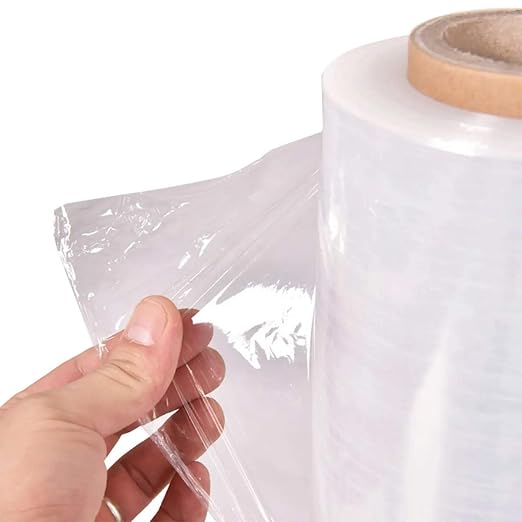 APQ 4 rolls of Cast Hand Stretch Film 15" x 1500'. Hand Stretch Wrap, 80 Gauge Thickness. Excellent Tear Resistance. Clear Residue Free Film for Moving, Shipping, Wrapping. Industrial Grade Cast Film.