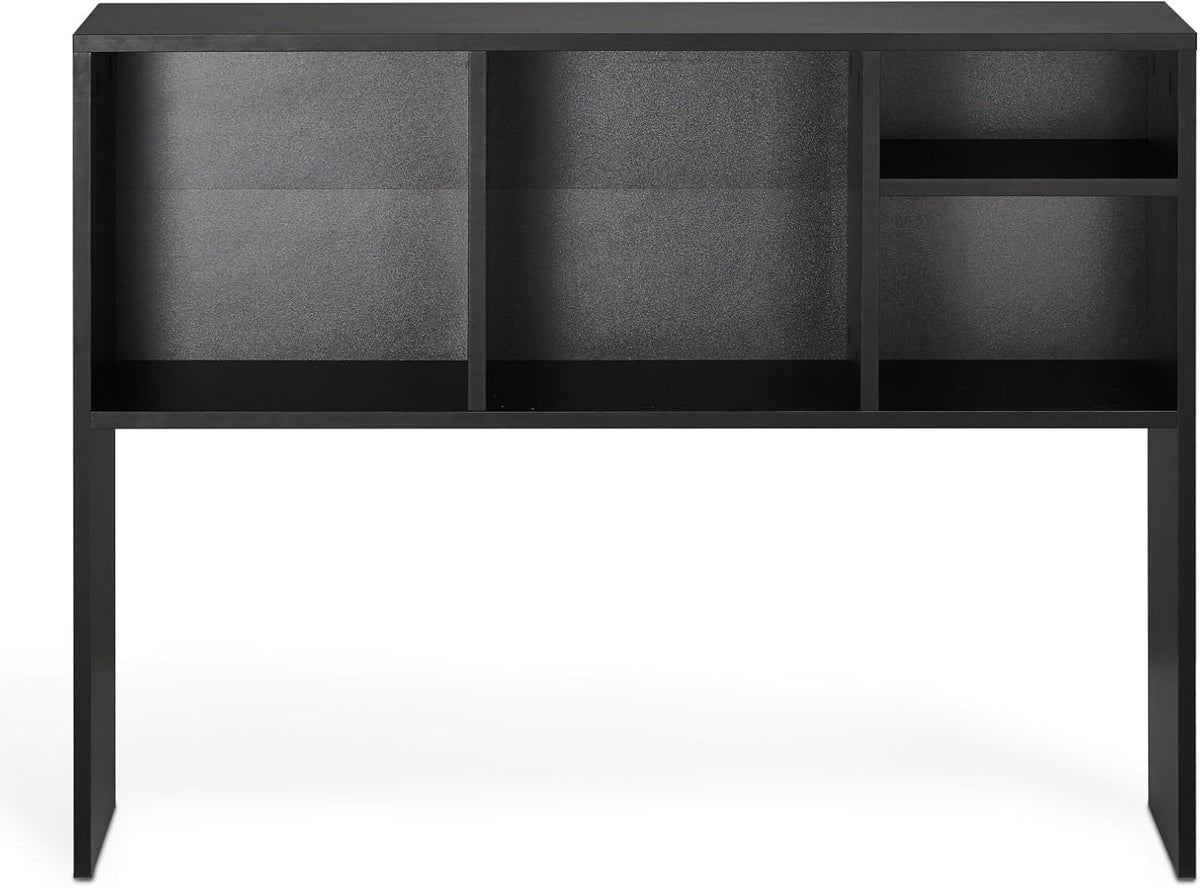 VEVOR Desktop Bookshelf, Storage Organizer with 5 Shelves for Computer Desk, Wooden Shelf Desk Hutch with Anti-Slip Feet Pads, Desk Top Display Rack for Office, Home & Dorm, Black