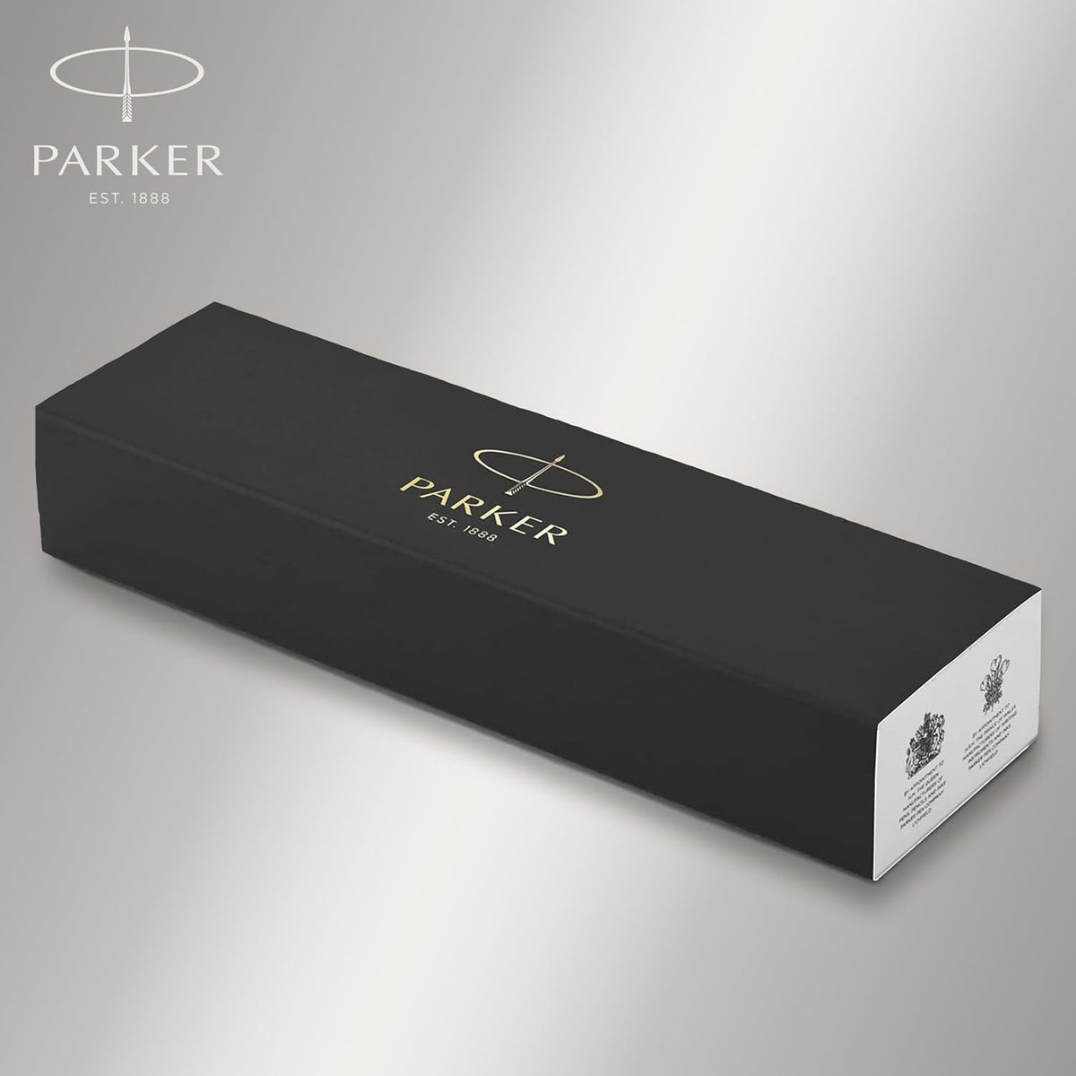 Parker IM Fountain Pen, Black Lacquer with Gold Trim, Fine Nib - Includes Blue Ink Refill and Elegant Gift Box