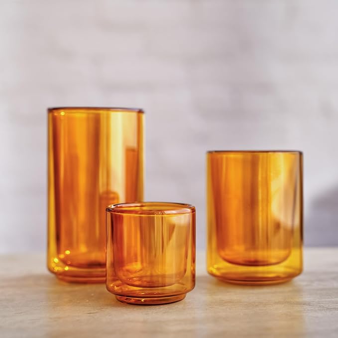 Terra Kaffe Marigold Forte 12 oz Double-Walled Coffee Glass – Borosilicate