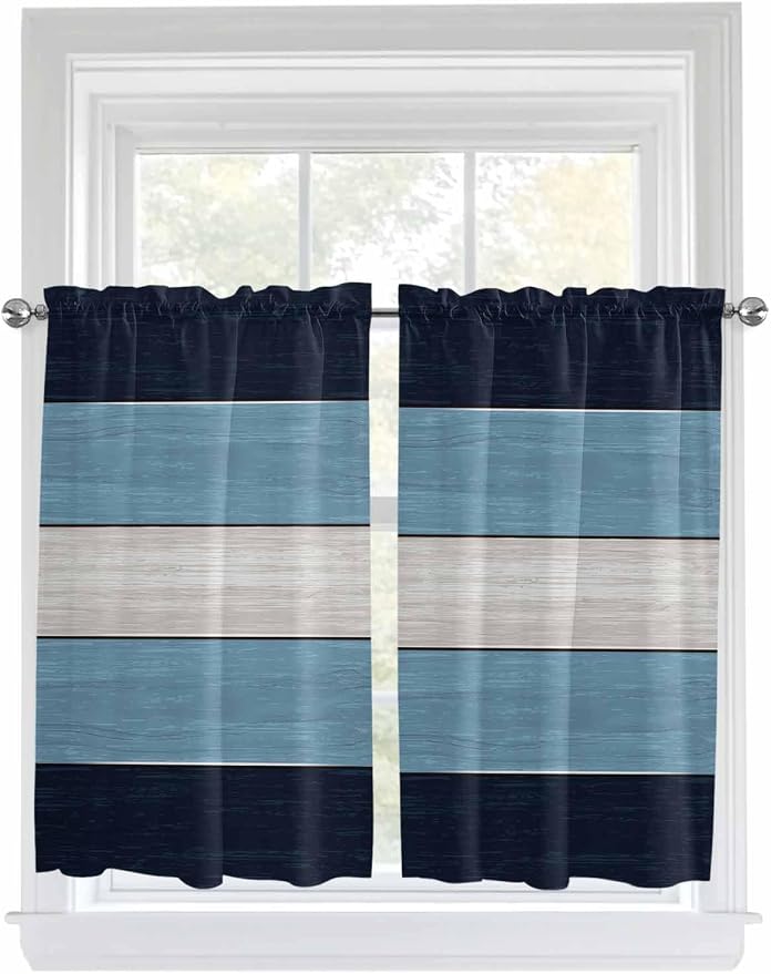 Vintage Country Woodcuts Window Valance Curtains, 2 Panel
