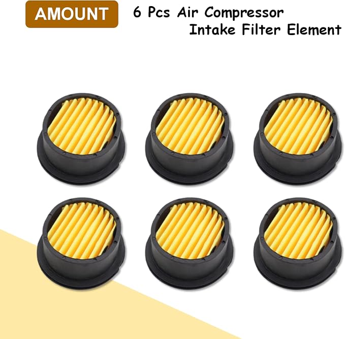 Pack of 6 Air Compressor Silencer Replacement Elements, Air Compressor Intake