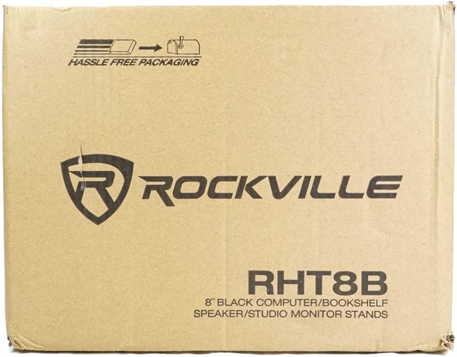 Rockville RHT8B Pair 8" Black Desktop Speaker/Studio Monitor Stands