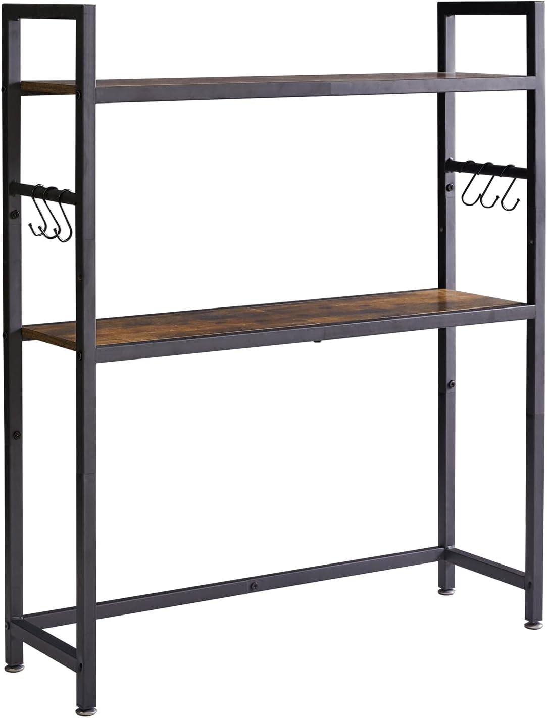 IBUYKE Office Desktop Shelf Organizer Computer Storage Rack Adjustable Desk Bookshelf Display Shelf for Office Home Dormitory,Brown UTMZ004H