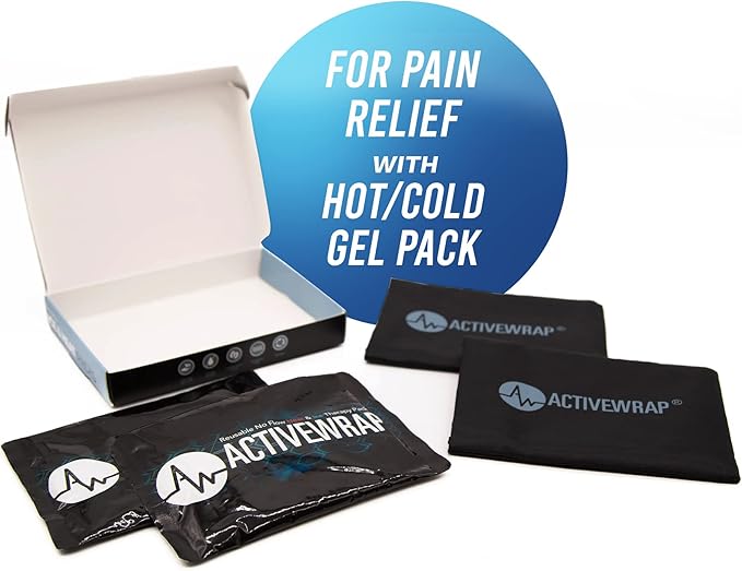 Activewrap Reusable Ice Packs for Injuries - Hot and Cold Gel Compress for Injury Recovery and Pain Relief, Soft, Flexible, Leakproof Pad for Back, Knee, Hip, & Shoulder - Small (4.5X 6.5 inches)