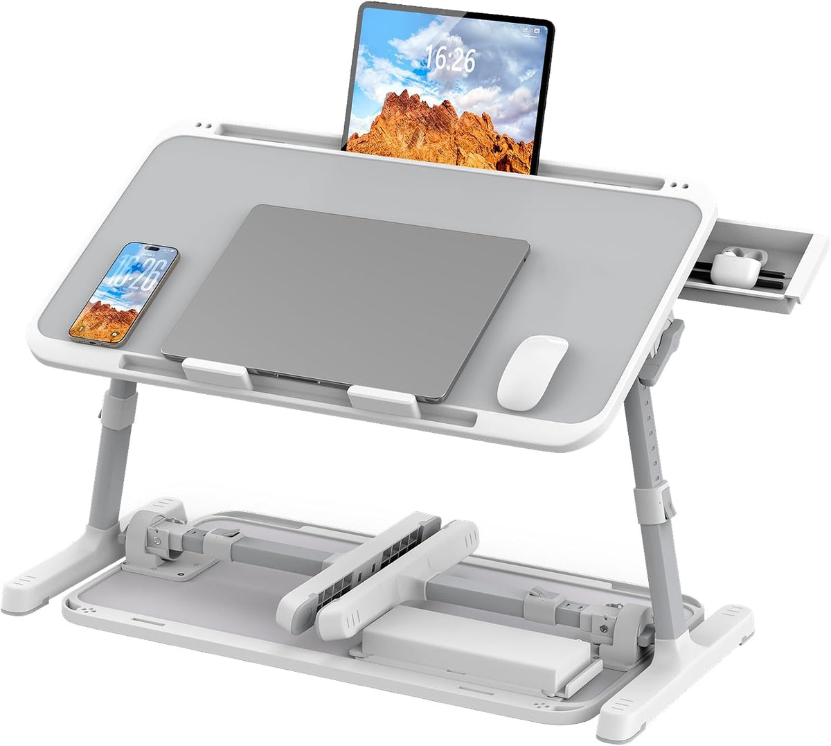 HETTHI Bed Laptop Table Adjustable Foldable Laptop Stand 22.04×12.2in Gray