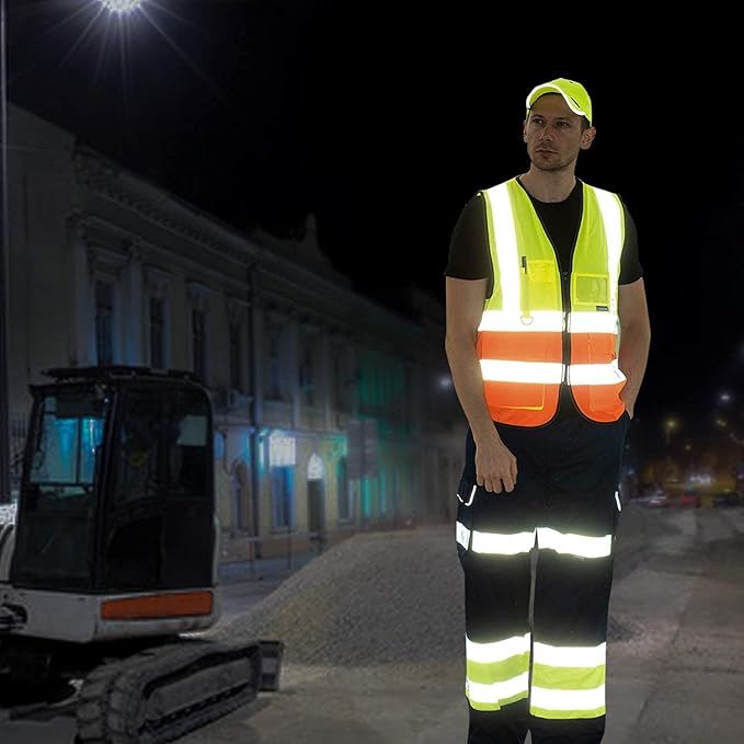 A-SAFETY 6XL 7XL 8XL High Visibility Safety Vest Reflective Multi Pockets BIG AND TALL Working Vest