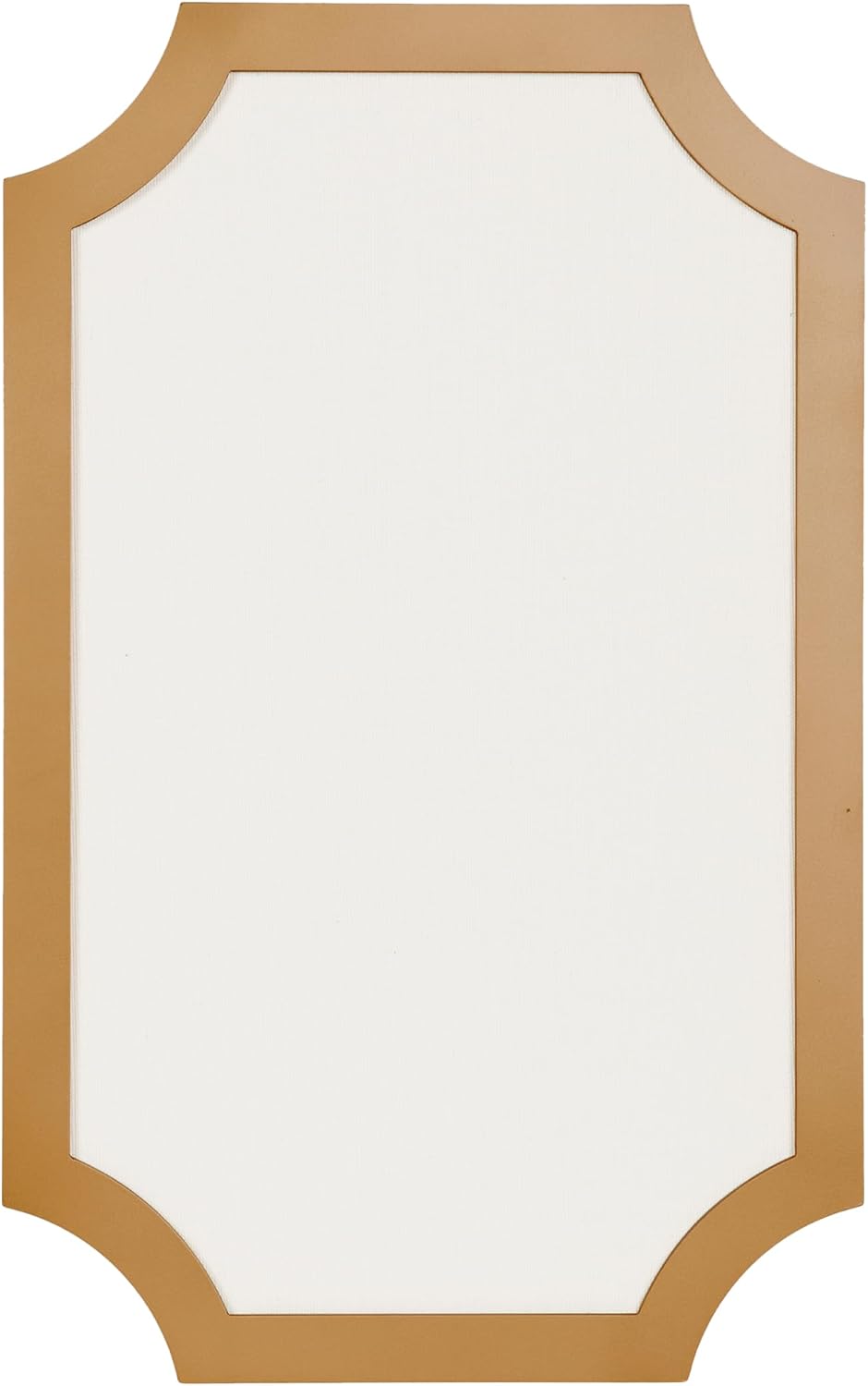 Kate and Laurel Holbrook Glam Framed Scallop Fabric Pinboard, 15 x 24, Gold, Decorative Modern Scalloped Bulletin Board for Use as Vision Board or Wall Organization