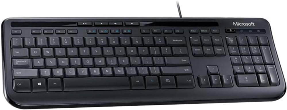 Microsoft Wired Keyboard 600 (Black). Wired Keyboard for Gaming Experience. USB Connectivity. Spill Resistant Design.