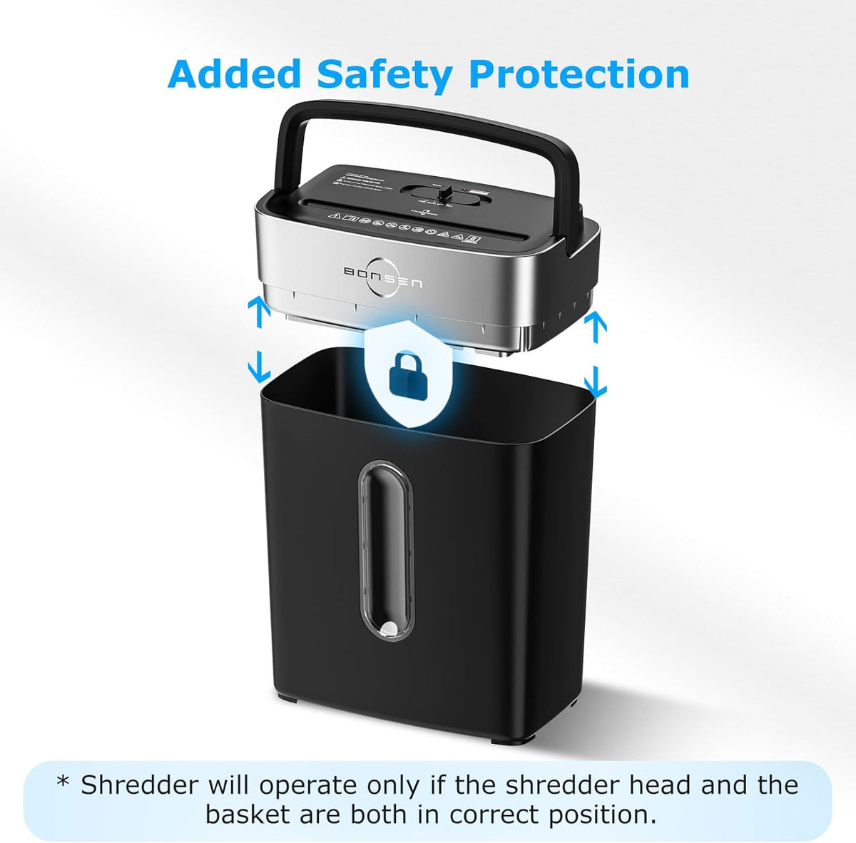 BONSEN Shredder for Home Office, 4 Gallons 8-Sheet Cross Cut Credit Card Shredder, Small Paper Shredder for Home Use, High Security Level P-4, ETL Certification (S3101)
