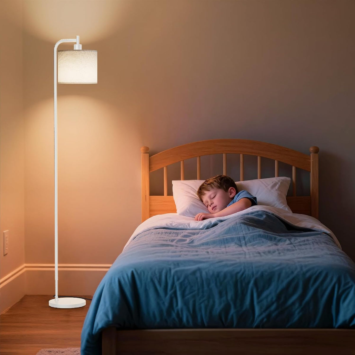 SIBRILLE Floor Lamp for Living Room, Tall Standing Lamp with Linen Shade