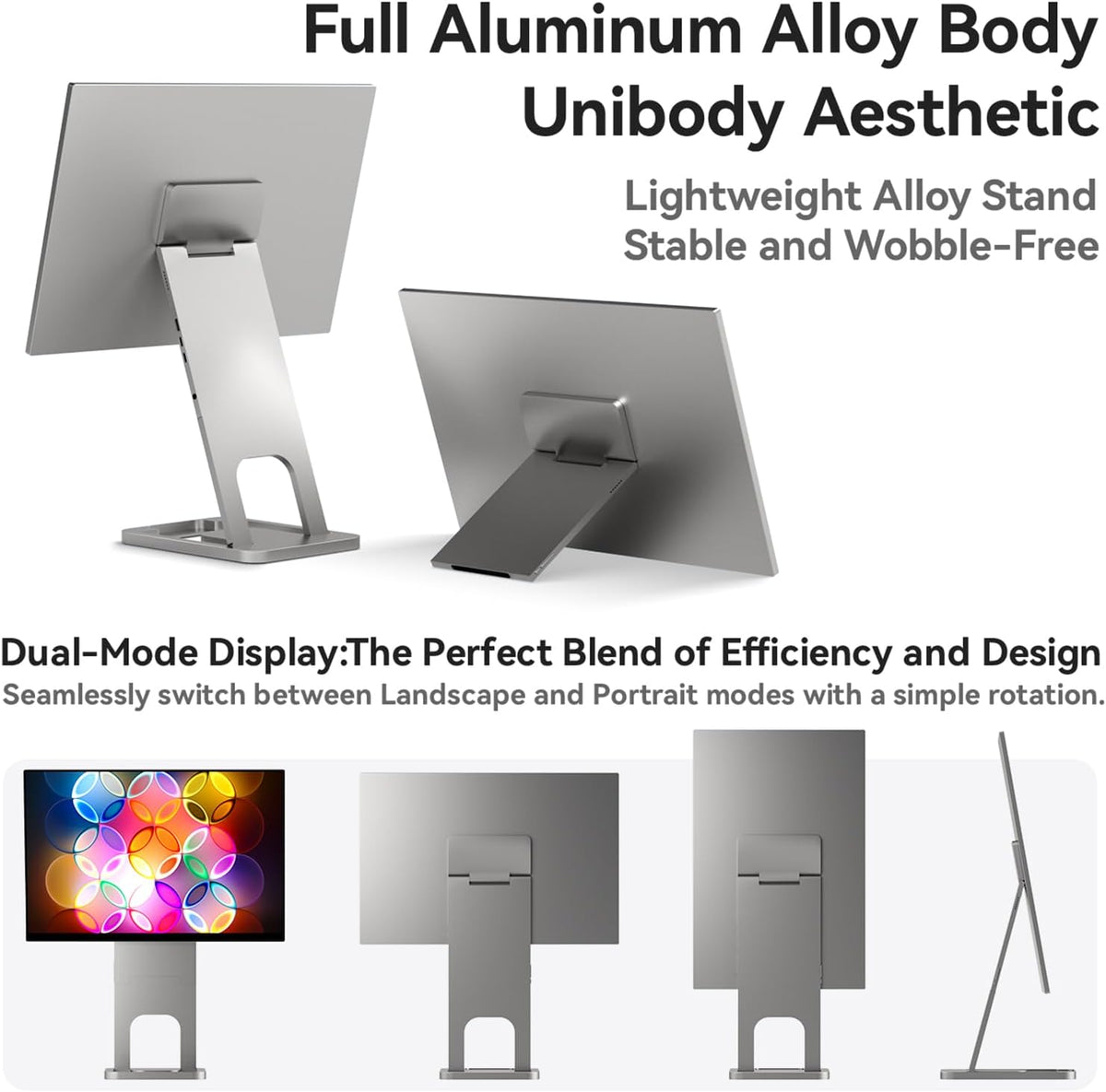 EHOMEWEI N1 16" 2.5K QLED 120Hz Portable Monitor with Detachable Stand