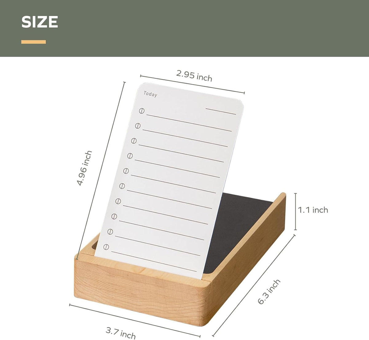 muso wood Maple Daily To Do List Planner Stand with 100 Cards
