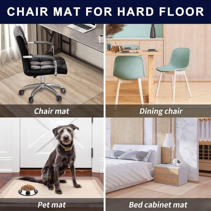 Office Chair Mat for Hardwood Floors - 36"x47" Desk Chair Mats Home Floor Protector Heavy Duty - Easy Clean