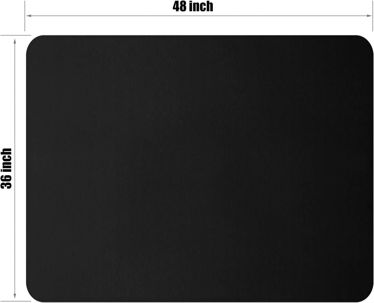 Kuyal Black Chair mat for Hardwood Floor, 36 x 48 inches Rectangle