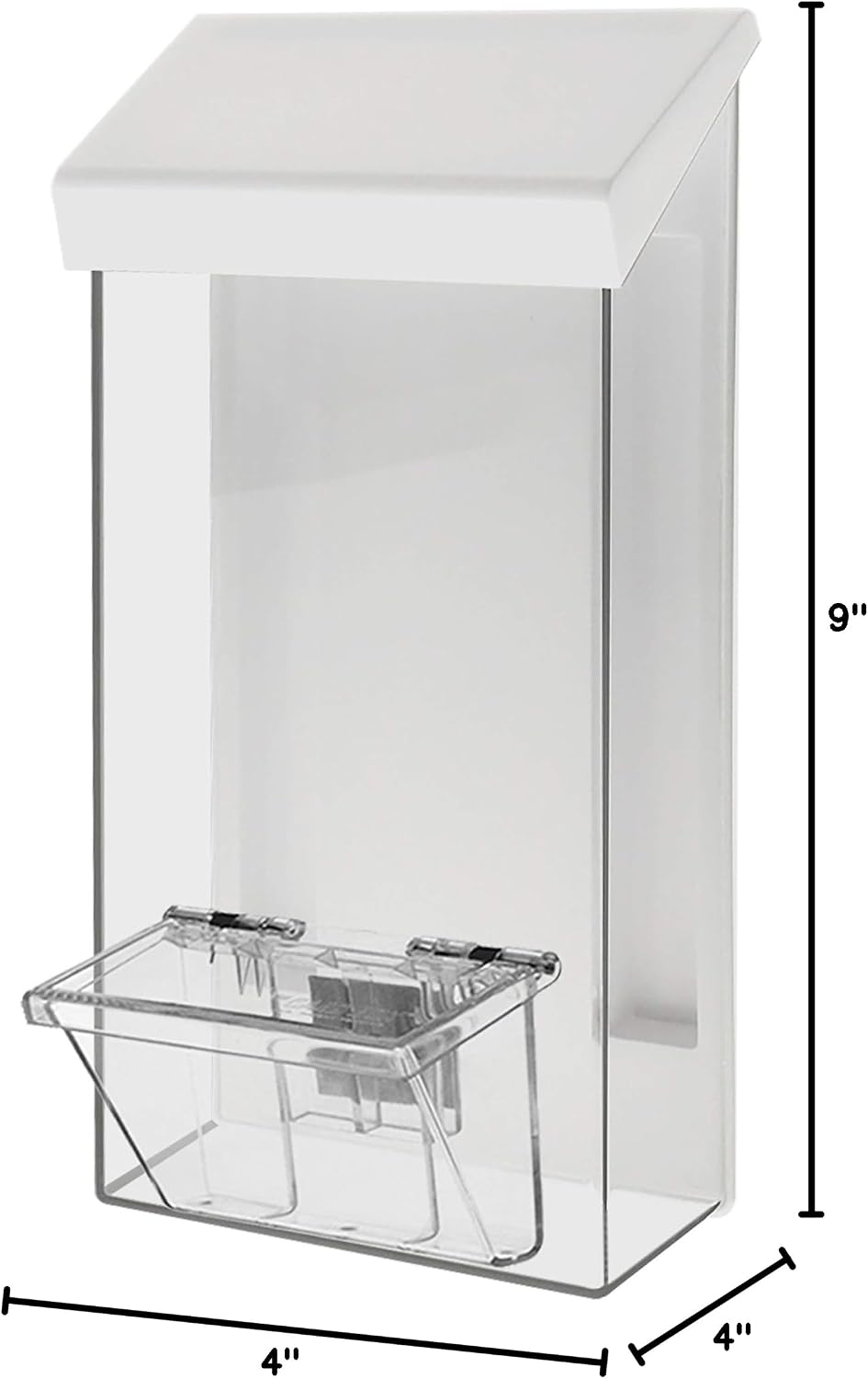 Marketing Holders Outdoor Brochure Holder for 4" x 9" Rack Cards and 3.5" x 2" with White Lid Wall Mount Outside Bin Business Cards Signs or Real Estate Box for Literature Clear Acrylic
