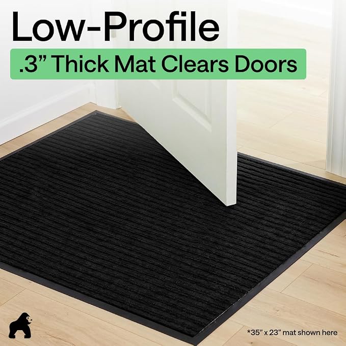 GORILLA GRIP Waterproof Traffic Guard Door Mat, Heavy Duty Entryway Mats