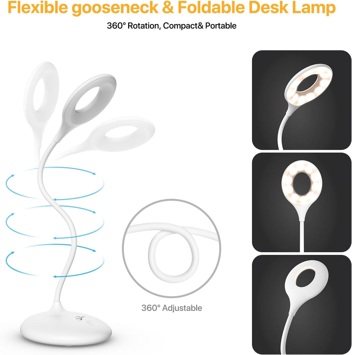 Desk Lamp with 670nm Red Light Therapy for Reading Sleep Bedroom