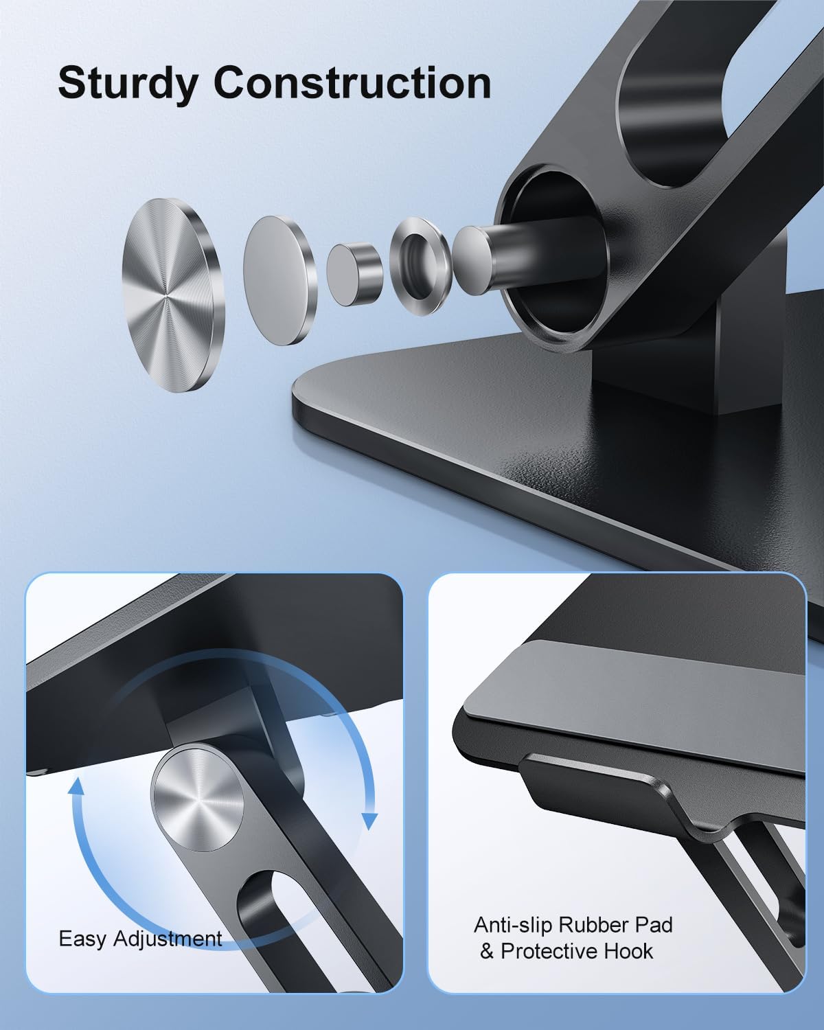 JOIOT Ergonomic Laptop Stand,Adjustable Riser for 10-17.3”Computer