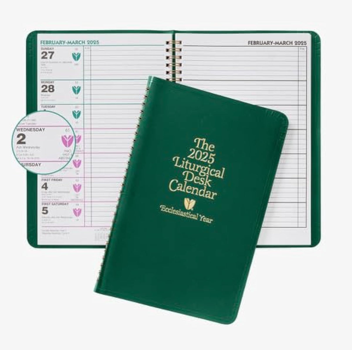 The 2027 Liturgical Desk Calendar | Ecclesiastical Year | Planner Lays Flat on Desk | Keep Track of Daily Catholic Readings | Vestment Color Guide | Organization for Church and Clergy