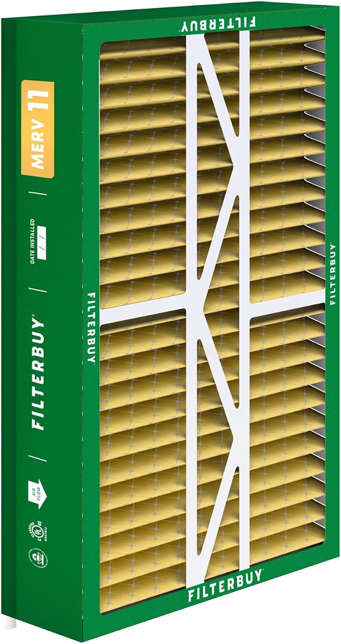 Filterbuy 17.5x27x5 Air Filter MERV 11 Superior Pet & Allergy Defense, Pleated