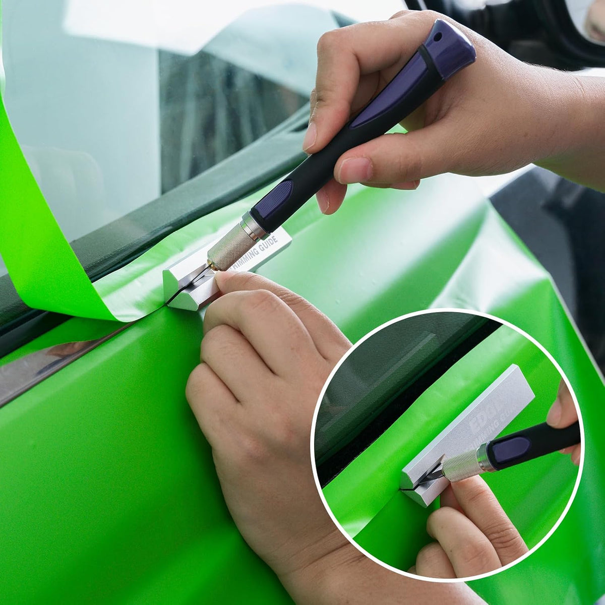 FOSHIO Aluminum Edge Trimming Guide Cutting Template Tool for Right Angle Cutting Straight, Accurate Marking and Trimming Straight Lines for Wallpaper, Vinyl Wrap, Craft Projects