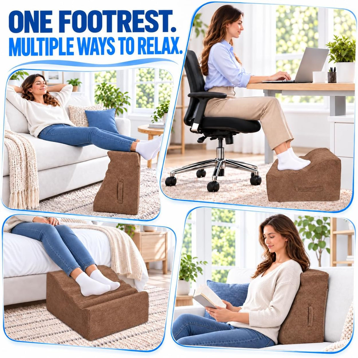 Foot Rest for Under Desk at Work, Non-Slip Office Foot Stool