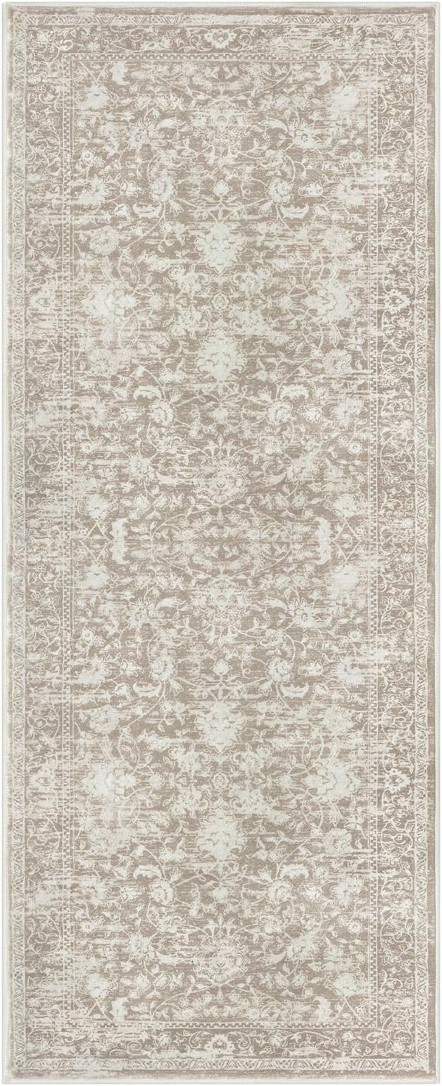 KILOCOCO Hallway Runner 2x5 Kitchen Runner Rug Printed Vintage Floral Washable