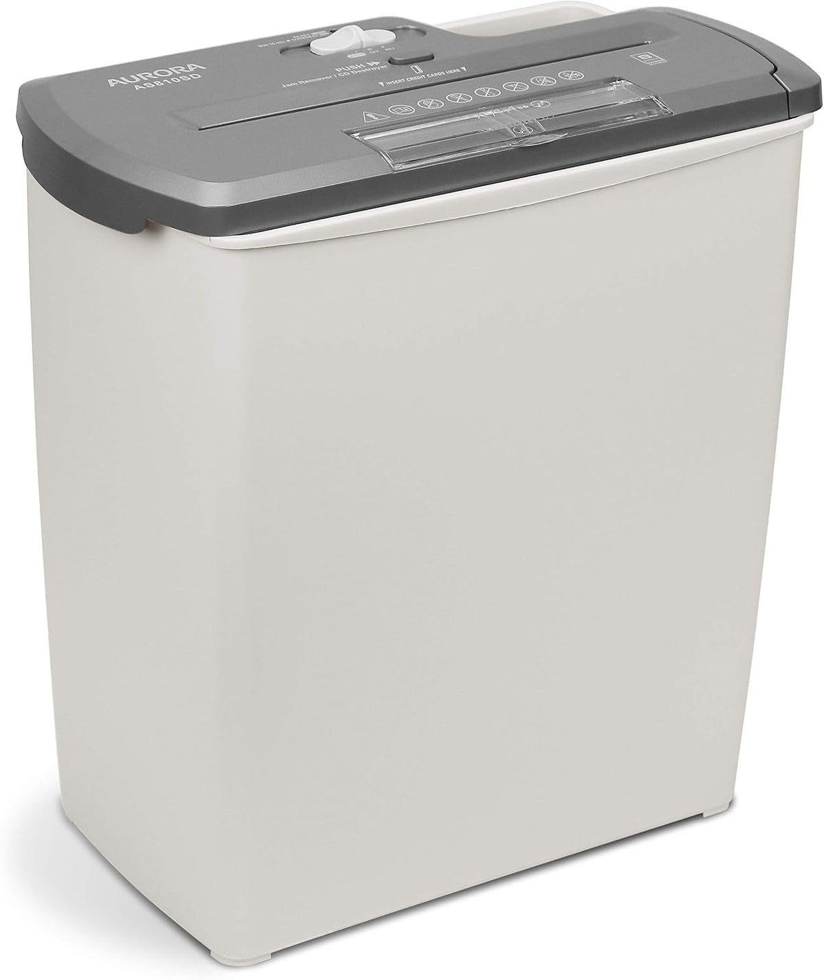 Aurora AS810SD 8-Sheet Strip-Cut Paper, CD and Credit Card Shredder Basket