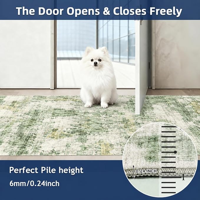 Washable Runners for Hallway 2x6 Runner Rug, Ultra-Thin Kitchen Runner Rugs