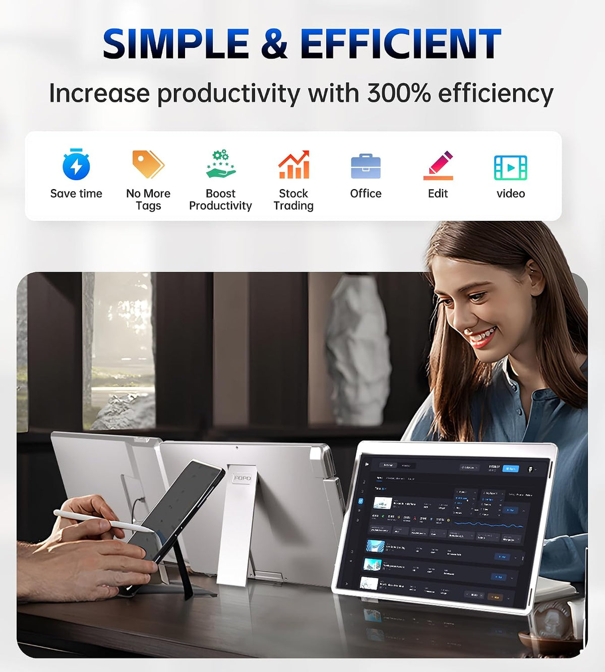 15.6'' Laptop Screen Extender, Triple Monitor, 1080P IPS