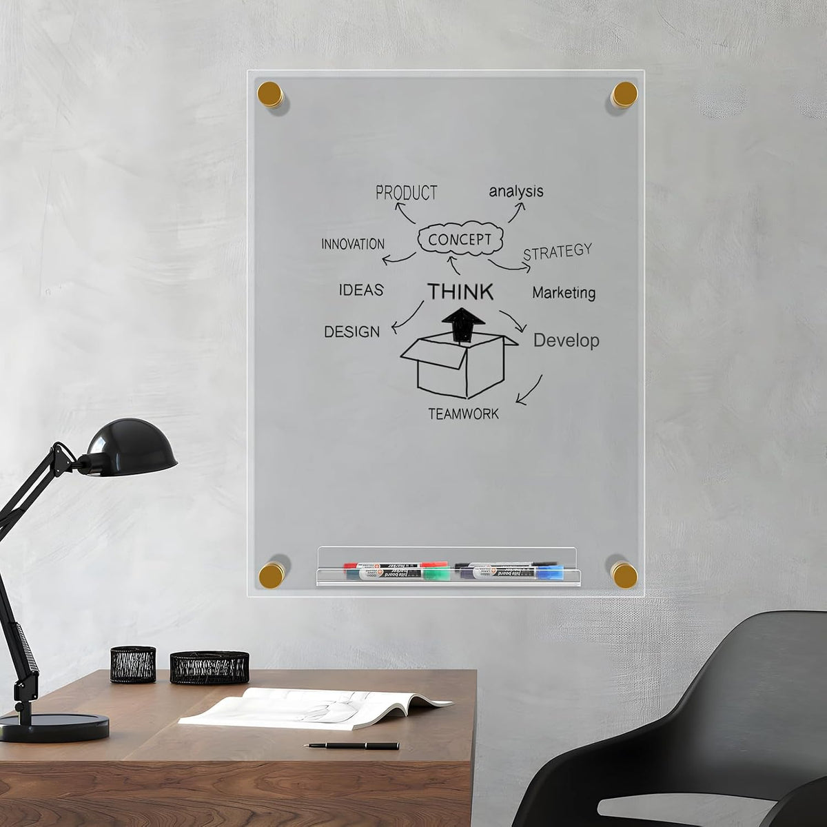MaxGear Acrylic Dry Erase Board, 18"x24" Clear White Board for Wall