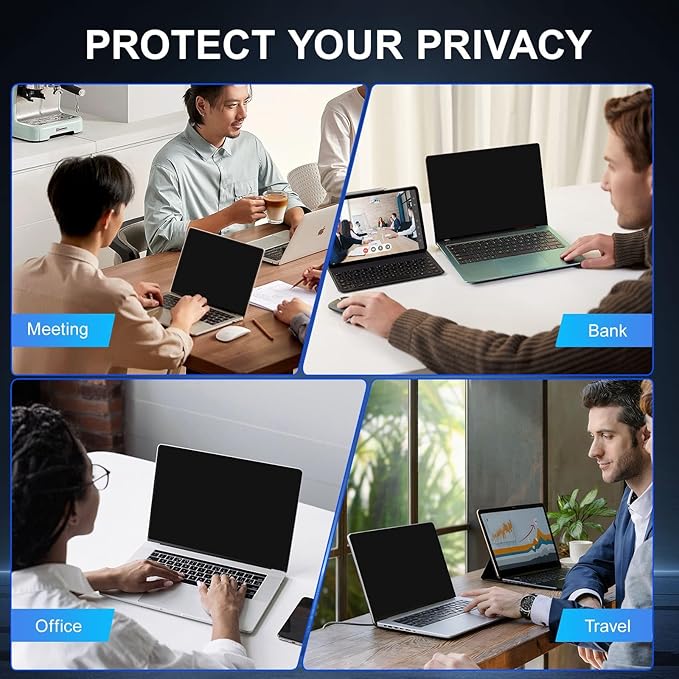 2Pack Magnetic 15.6 Inch Laptop Privacy Screen 16:9 Aspect Ratio, Removable