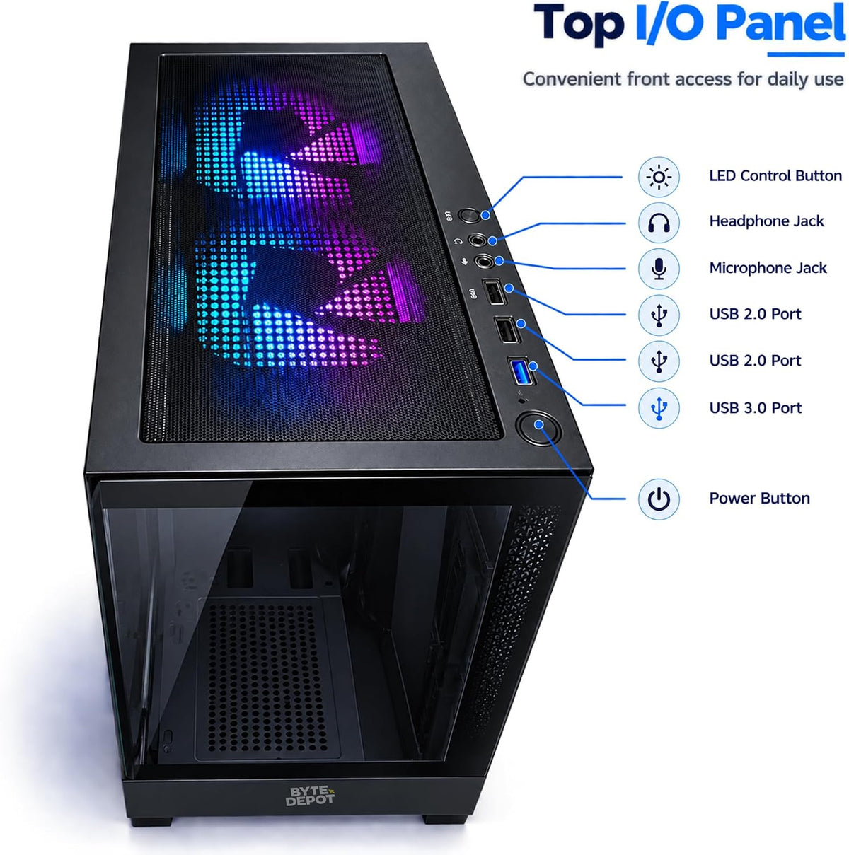 Gamer Master Gaming Desktop PC - Intel Core i7, 32GB RAM, 1TB Ultra-Fast SSD, GeForce RTX 3050 6GB GDDR6, WiFi 6 Ready & Windows 11 Pro
