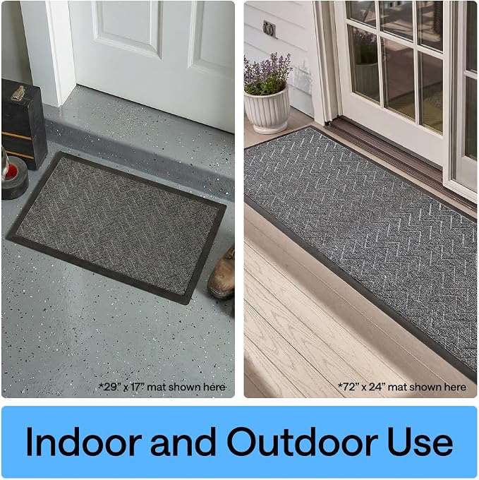 GORILLA GRIP 100% Waterproof All-Season WeatherMAX Doormat US Designed Natural