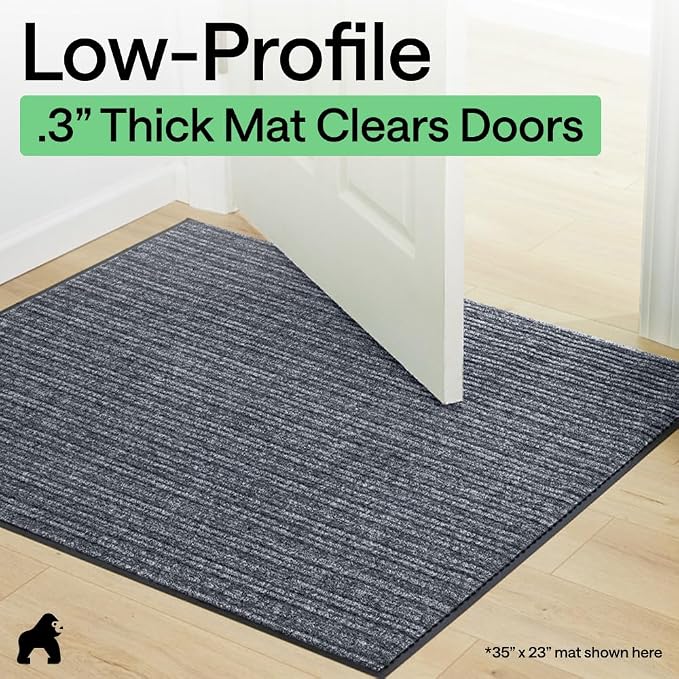GORILLA GRIP Waterproof Traffic Guard Door Mat, Heavy Duty Entryway Mats