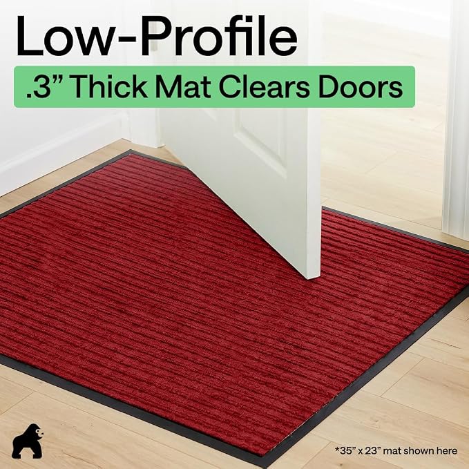 GORILLA GRIP Waterproof Traffic Guard Door Mat, Heavy Duty Entryway Mats